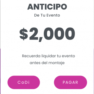 Anticipo de $2000