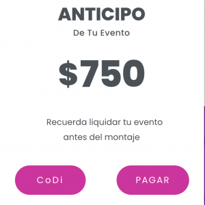 Anticipo de $750
