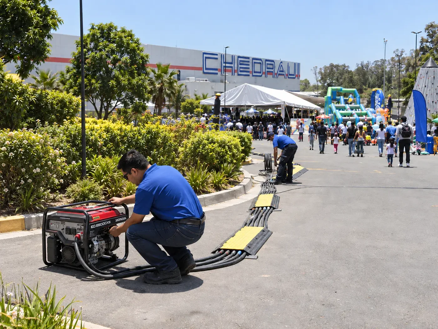Planta de luz de 150 kVA en una activación Chedraui
